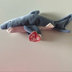 Ty Vintage Beanie Baby plush stuffed gray shark fish animal